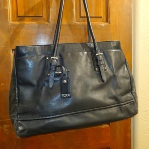 Tumi leather tote bag